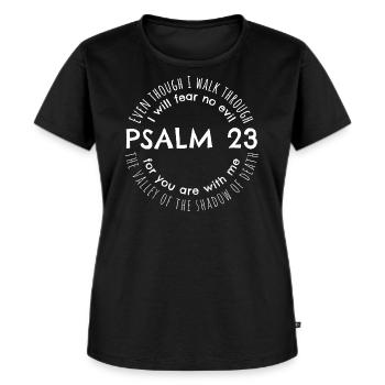 Psaume 23 Bon Pasteur Jésus Bible vers Dieu Prier - T-shirt Premium bio Femme - noir - Devant - Selfina (174cm)