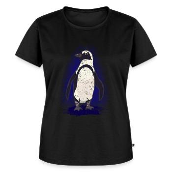 Pinguin - Frauen Premium Bio T-Shirt - Schwarz - Vorne - Selfina (174cm)