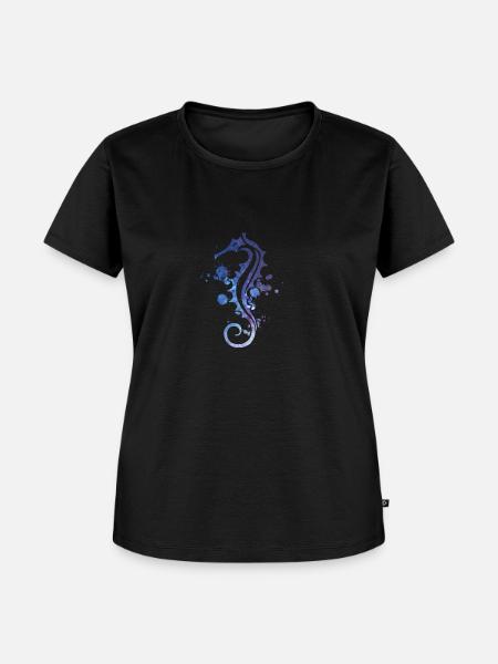 Seepferdchen - Frauen Premium Bio T-Shirt - Schwarz