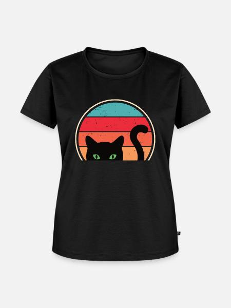 Lustige Katze Blick - Frauen Premium Bio T-Shirt - Schwarz