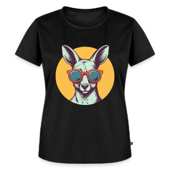 Kangaroo, marsupial, kangaroo, wallaby - Women's Premium Organic T-shirt - black - Front - Selfina (174cm)