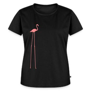 Flamingo with long legs - Women's Premium Organic T-shirt - black - Front - Selfina (174cm)