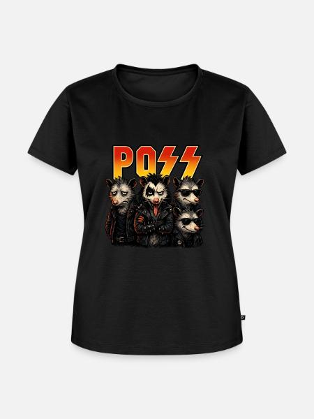 Beutelratte Possum Opossum Rockband - Frauen Premium Bio T-Shirt - Schwarz