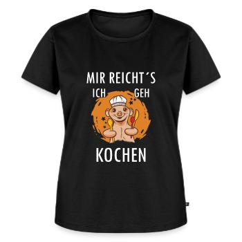 Mir Reichts ich geh Kochen Frau - Frauen Premium Bio T-Shirt - Schwarz - Vorne - Selfina (174cm)