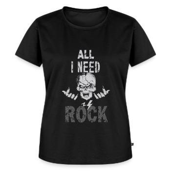 Alles, was ich brauche2 Ausschnitt - Frauen Premium Bio T-Shirt - Schwarz - Vorne - Selfina (174cm)