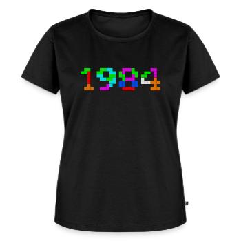 1984 - Frauen Premium Bio T-Shirt - Schwarz - Vorne - Selfina (174cm)