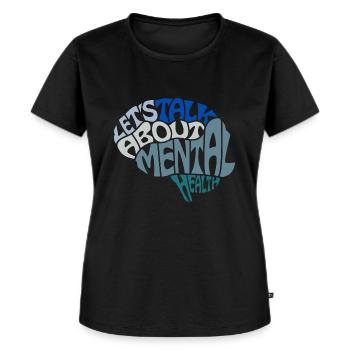 Parlons santé mentale - T-shirt Premium bio Femme - noir - Devant - Selfina (174cm)