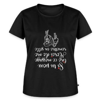 Cavalière Chute de Cheval Équitation - T-shirt Premium bio Femme - noir - Devant - Selfina (174cm)