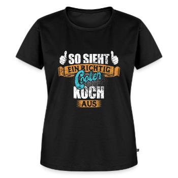 So sieht ein richtig cooler Koch aus - Frauen Premium Bio T-Shirt - Schwarz - Vorne - Selfina (174cm)