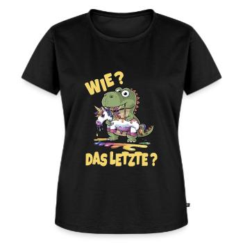 Lustiger Drache Wie Das Letzte Drache Frisst - Frauen Premium Bio T-Shirt - Schwarz - Vorne - Selfina (174cm)