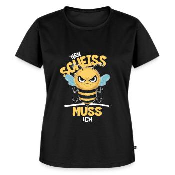 Lustig Biene Cooler Spruch Nen Scheiß Muss Ich - Frauen Premium Bio T-Shirt - Schwarz - Vorne - Selfina (174cm)