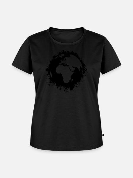 Erde Splatter - Frauen Premium Bio T-Shirt - Schwarz