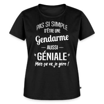 Gendarme - T-shirt Premium bio Femme - noir - Devant - Selfina (174cm)