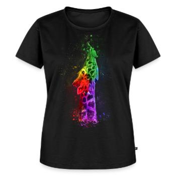 Multicolour Giraffe - Women's Premium Organic T-shirt - black - Front - Selfina (174cm)