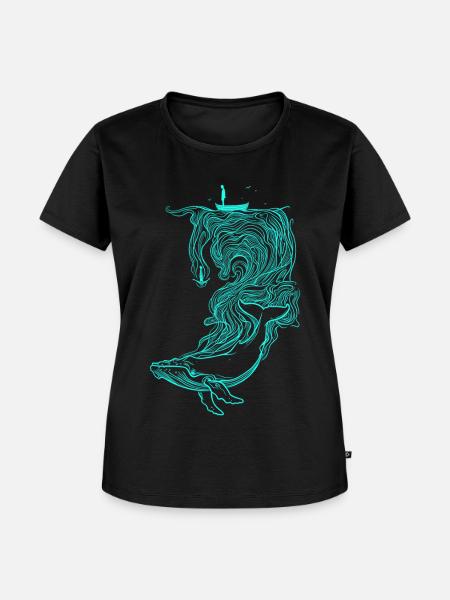 Wal mit Taucher - Frauen Premium Bio T-Shirt - Schwarz