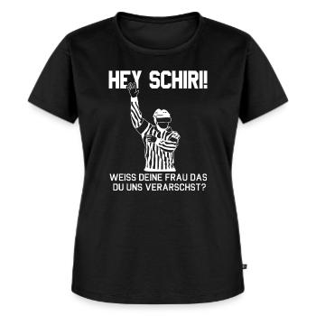 Eishockey Hockeyspieler Schiri Hockey Geschenk - Frauen Premium Bio T-Shirt - Schwarz - Vorne - Selfina (174cm)