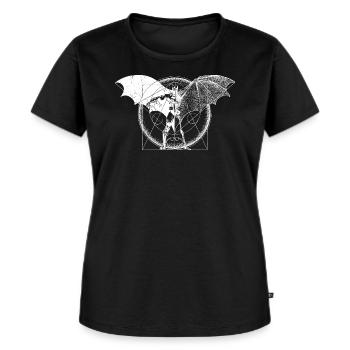 Batman Dark white Flügel - Frauen Premium Bio T-Shirt - Schwarz - Vorne - Selfina (174cm)