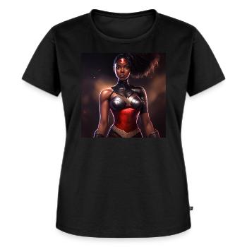 Super-héroïne 2.0 - T-shirt Premium bio Femme - noir - Devant - Selfina (174cm)