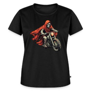 Squelette sur une moto - T-shirt Premium bio Femme - noir - Devant - Selfina (174cm)