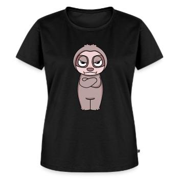 Sloth annoyed - Women's Premium Organic T-shirt - black - Front - Selfina (174cm)