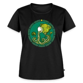Sternzeichen Wassermann - Frauen Premium Bio T-Shirt - Schwarz - Vorne - Selfina (174cm)
