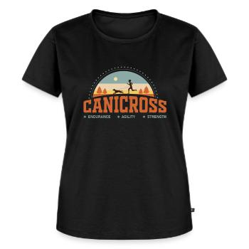canicross, canicross Pfad, Hunde - Frauen Premium Bio T-Shirt - Schwarz - Vorne - Selfina (174cm)