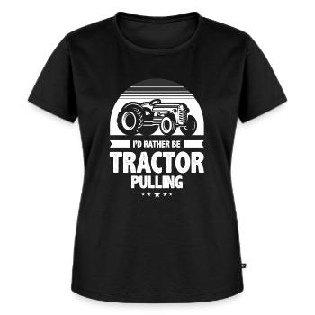 tractor pulling, tractor pulling Traktoren, - Frauen Premium Bio T-Shirt - Schwarz - Vorne - Selfina (174cm)