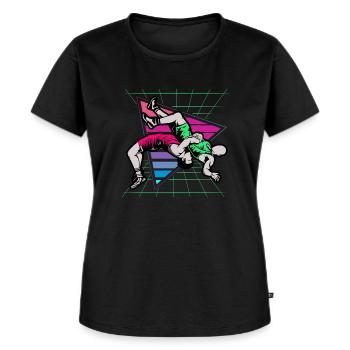 Ringen, Ringen Ringer, 2021, - Frauen Premium Bio T-Shirt - Schwarz - Vorne - Selfina (174cm)