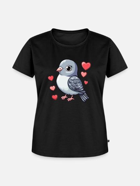 Taube voller Liebe - Frauen Premium Bio T-Shirt - Schwarz