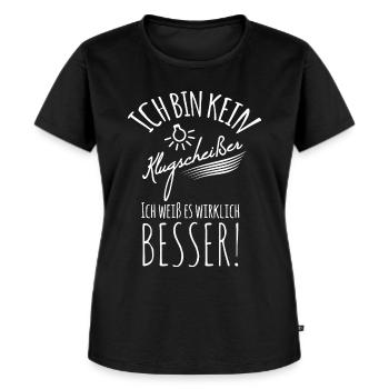 ICH BIN KEIN KLUGSCHEISSER ICH WEISS ES WIRKLICH - Frauen Premium Bio T-Shirt - Schwarz - Vorne - Selfina (174cm)
