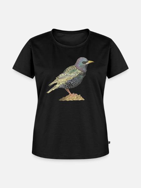 Star Vogel starling - Frauen Premium Bio T-Shirt - Schwarz