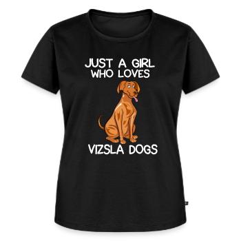 Just A Girl Who Loves Vizlas Dogs - Women's Premium Organic T-shirt - black - Front - Selfina (174cm)