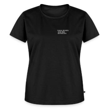 Kann Spuren von Bier enthalten - Frauen Premium Bio T-Shirt - Schwarz - Vorne - Selfina (174cm)