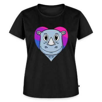 Cadeau rhinocéros bisexuel - T-shirt Premium bio Femme - noir - Devant - Selfina (174cm)