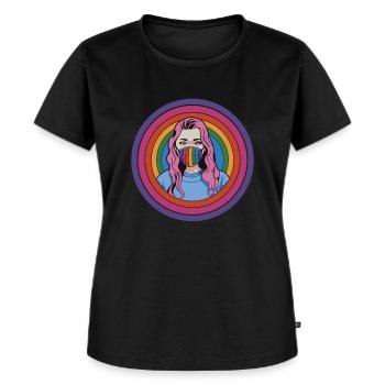 Lesben Gay Pride Bisexuell - Frauen Premium Bio T-Shirt - Schwarz - Vorne - Selfina (174cm)