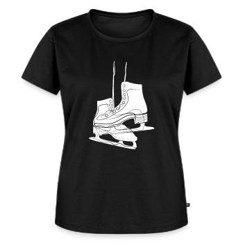 Schlittschuh - Frauen Premium Bio T-Shirt - Schwarz - Vorne - Selfina (174cm)