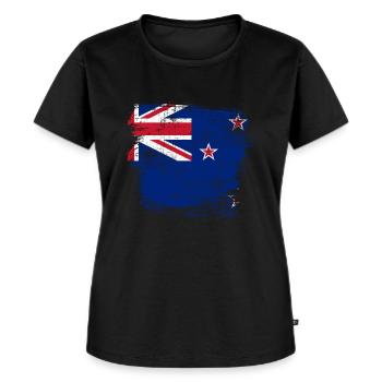 Nouvelle-Zélande drapeau - T-shirt Premium bio Femme - noir - Devant - Selfina (174cm)