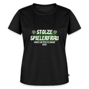 Stolze Spielerfrau - Frauen Premium Bio T-Shirt - Schwarz - Vorne - Selfina (174cm)