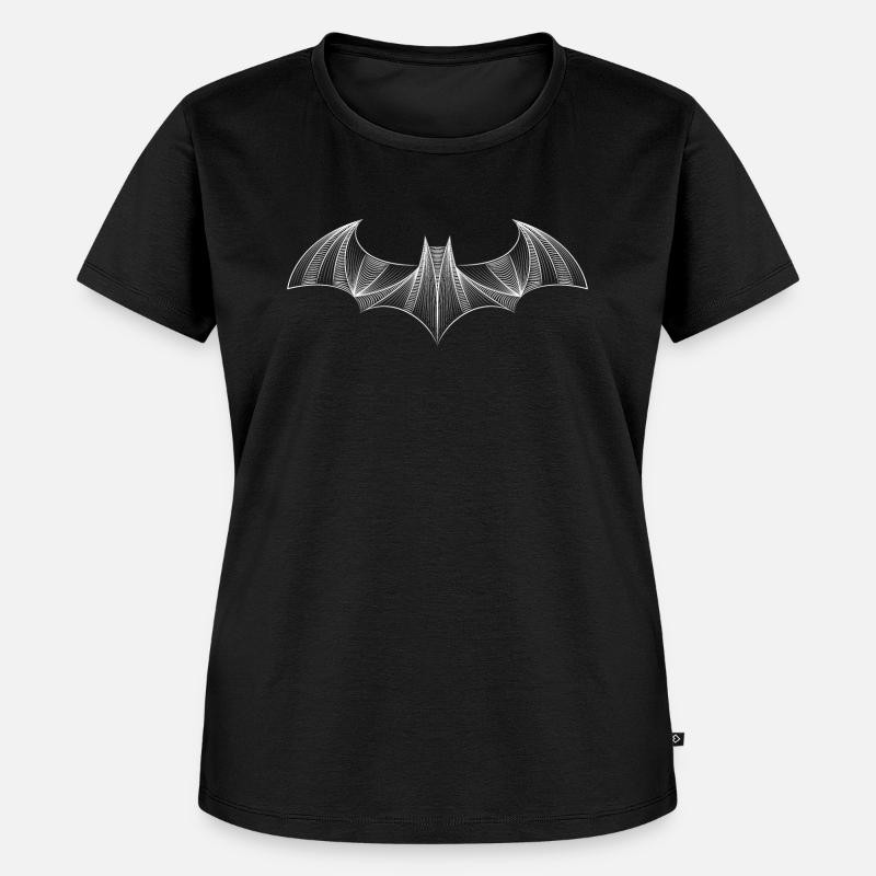 Batman Logo Drawing weiß - Frauen Premium Bio T-Shirt - Schwarz
