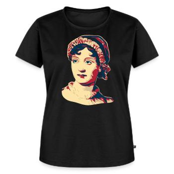 Jane Austen - Frauen Premium Bio T-Shirt - Schwarz - Vorne - Selfina (174cm)