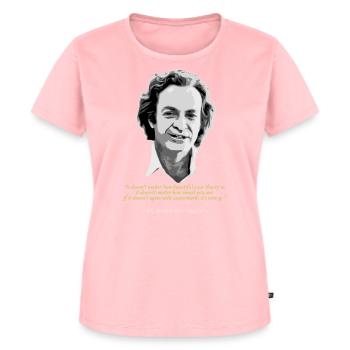 Richard FeynmanZitat - Frauen Premium Bio T-Shirt - Rosa - Vorne - AI Model Female 172 dark (172cm)