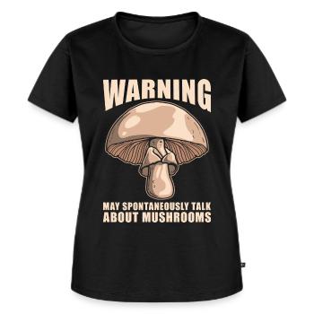 Pilze Pilzsammler Schwammerl Pilzsucher - Frauen Premium Bio T-Shirt - Schwarz - Vorne - Selfina (174cm)
