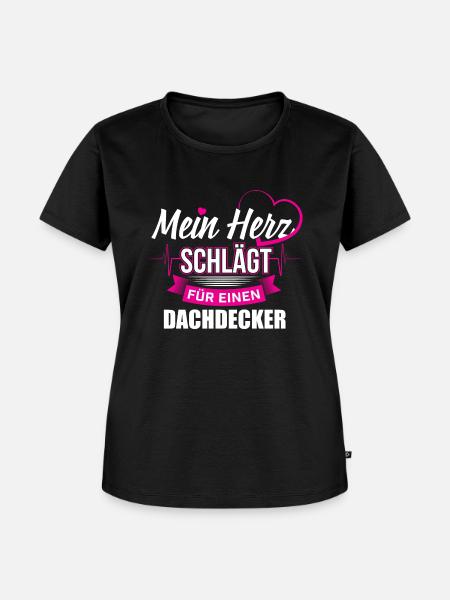 Dachdecker Zimmermann Herz - Frauen Premium Bio T-Shirt - Schwarz
