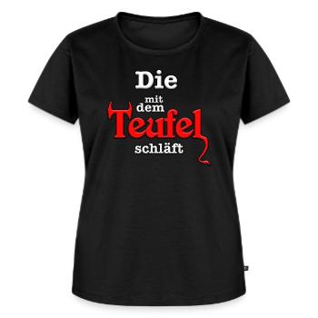 Teufel - Frauen Premium Bio T-Shirt - Schwarz - Vorne - Selfina (174cm)