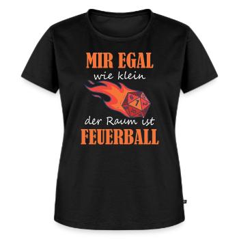 Mir Egal wie klein der Raum ist Feuerball - Frauen Premium Bio T-Shirt - Schwarz - Vorne - Selfina (174cm)
