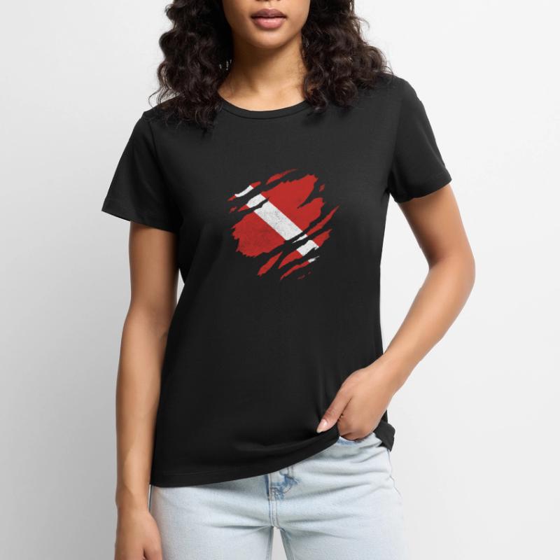 DRAPEAU DE PLONGÉE DRAPEAU DE PLONGÉE DRAPEAU DE PLONGÉE PLONGEUR T-shirt Premium bio Femme
