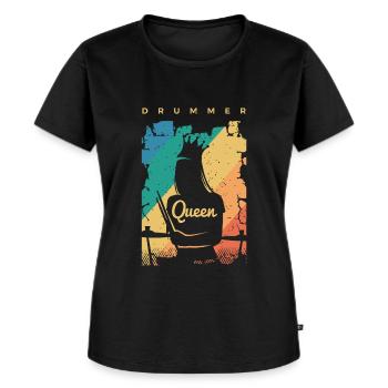 Schlagzeug Geschenk Schlagzeugspieler Percussion - Frauen Premium Bio T-Shirt - Schwarz - Vorne - Selfina (174cm)