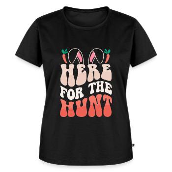 Here For The Hunt - Easter - Women's Premium Organic T-shirt - black - Front - Selfina (174cm)