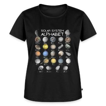 Sonnensystem ABC - Frauen Premium Bio T-Shirt - Schwarz - Vorne - Selfina (174cm)