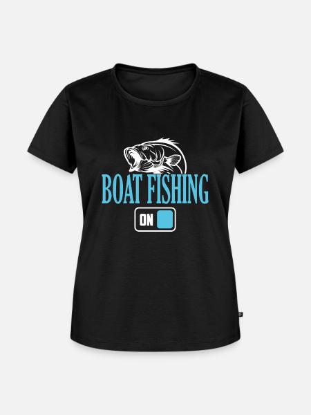 Fischerboot Angelmodus Ein - Frauen Premium Bio T-Shirt - Schwarz